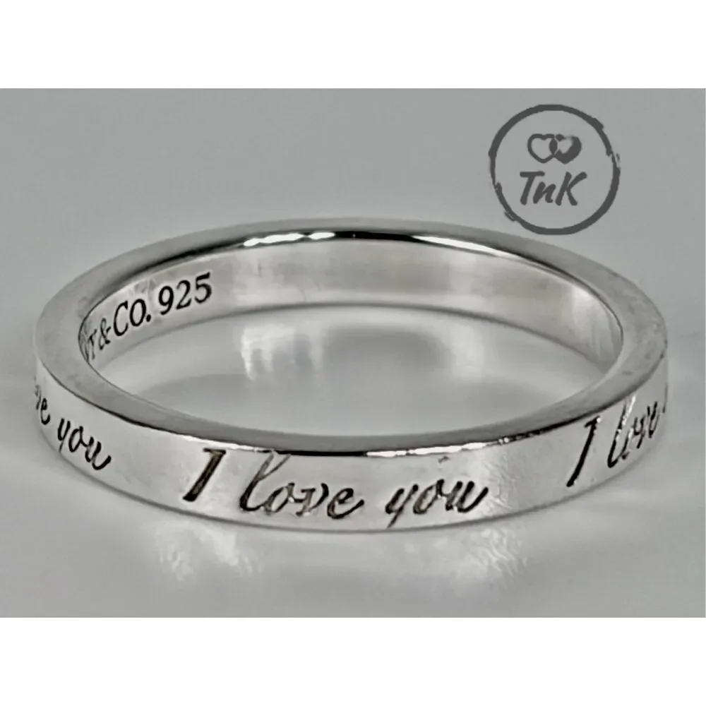 Tiffany Retired Notes "I Love You" Ring - Sterling Silver - Size 6.75 - Picture 13 of 16